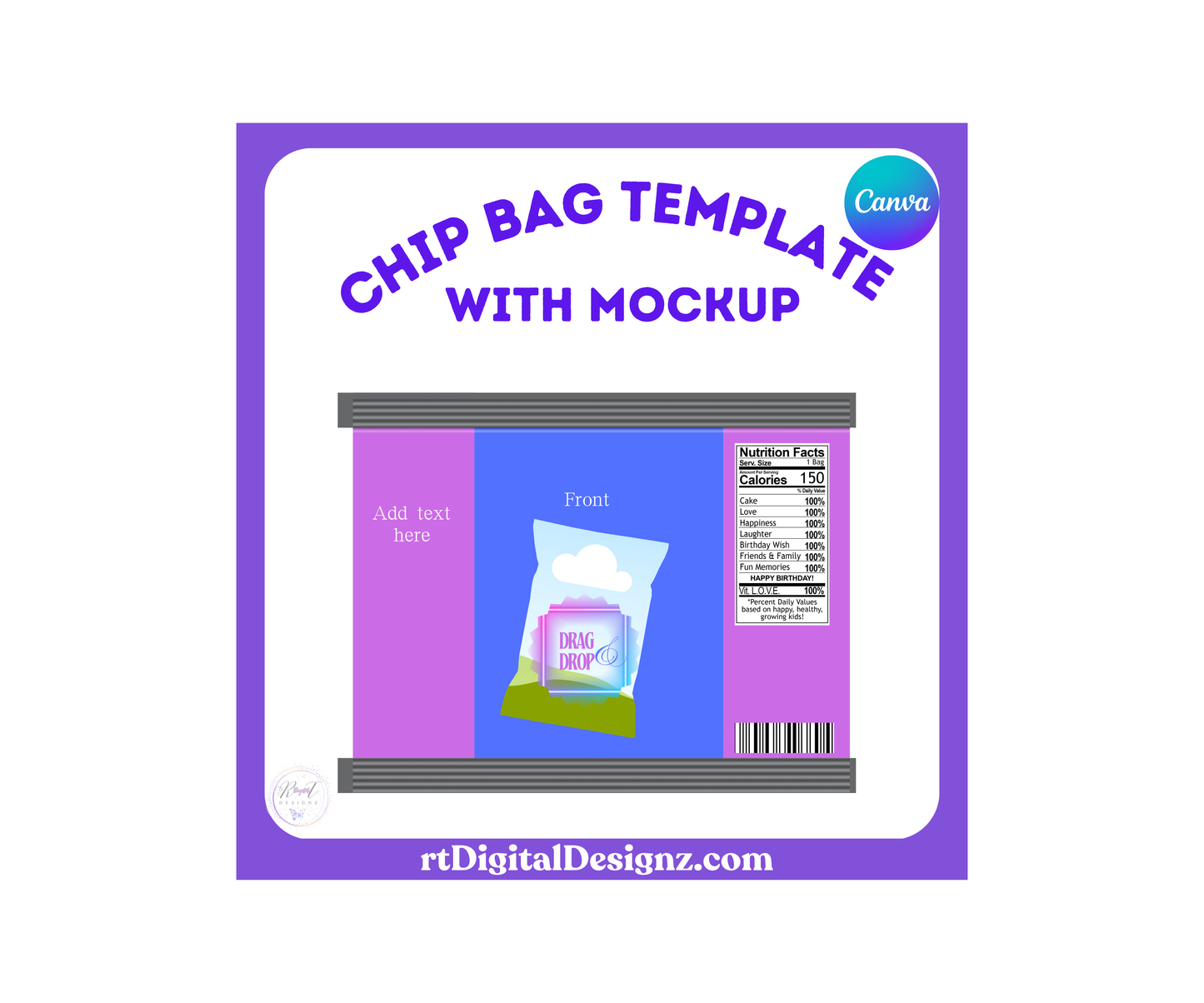 FREE Chip Bag Template with Mock-Up