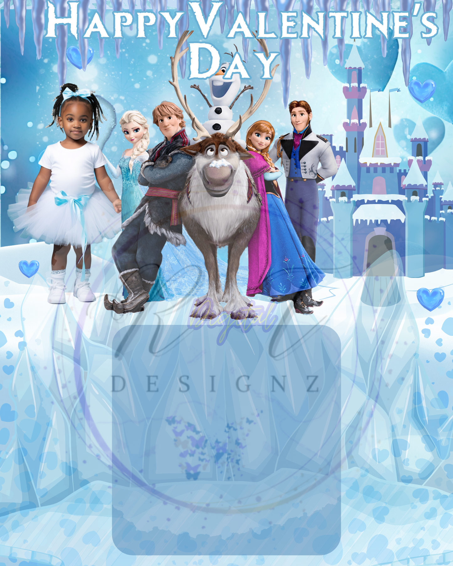 Valentines Day Jumbo Card Template (FROZEN)