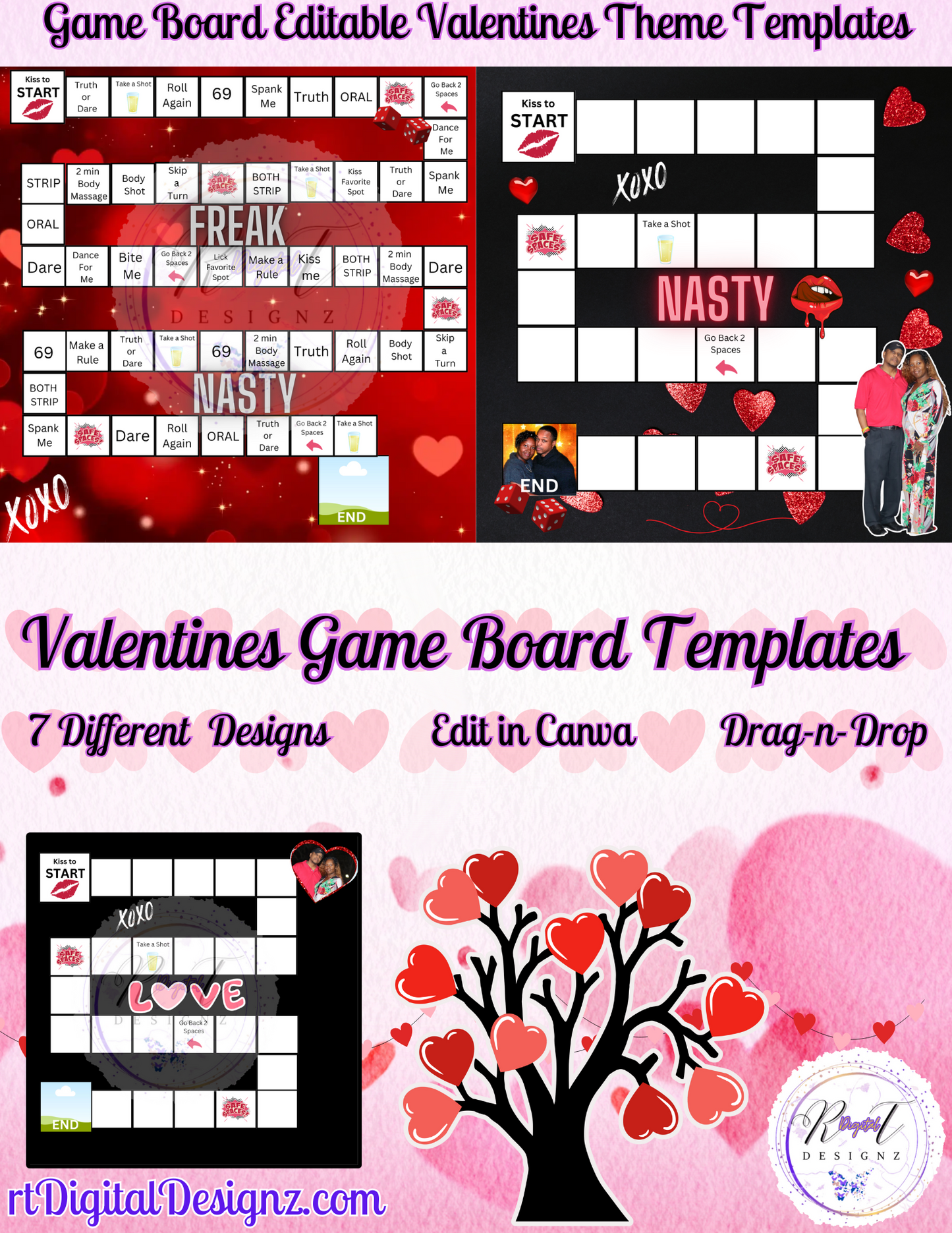 Valentines Game Board Template