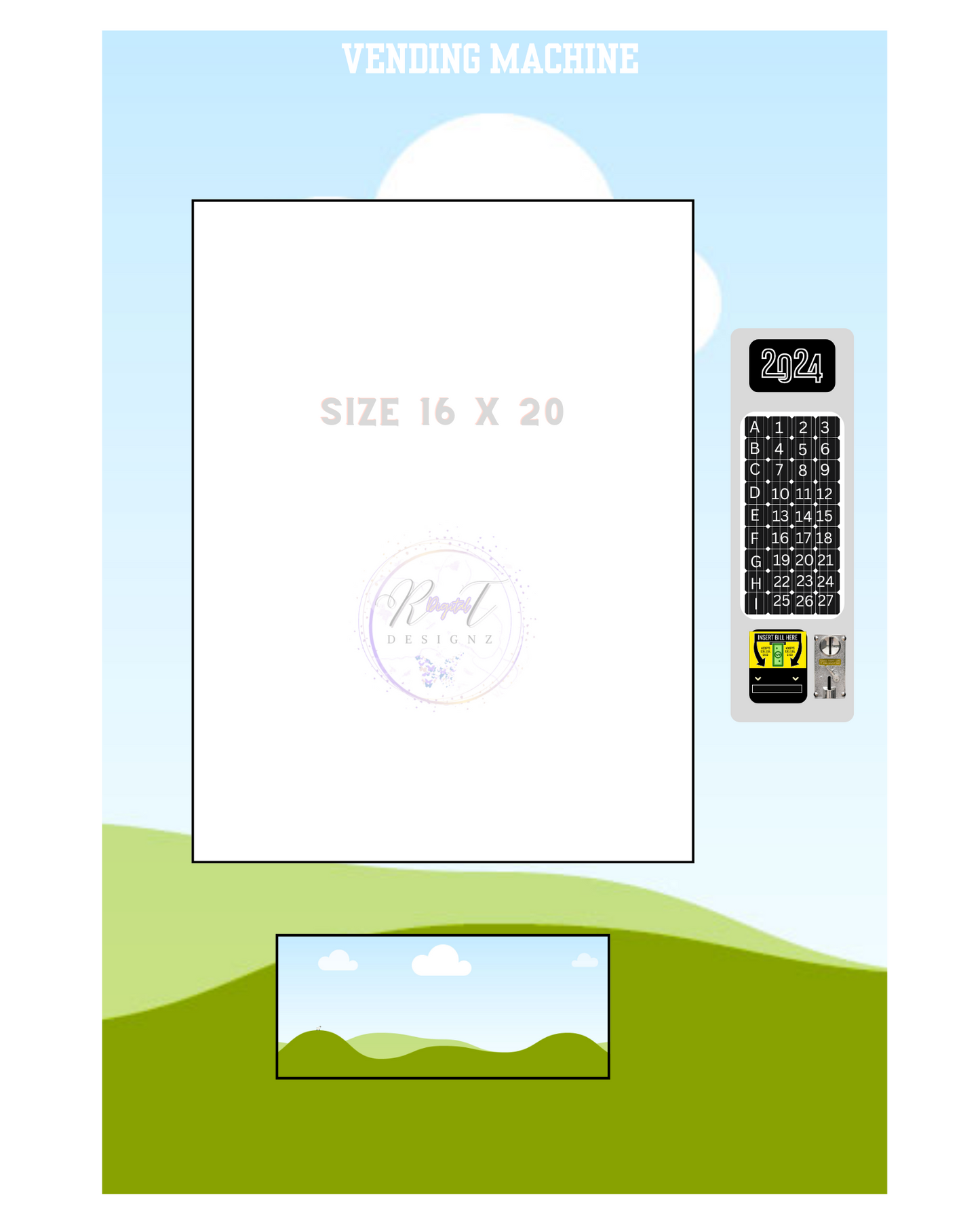 Vending Machine Editable Templates (Size 16 x 20)