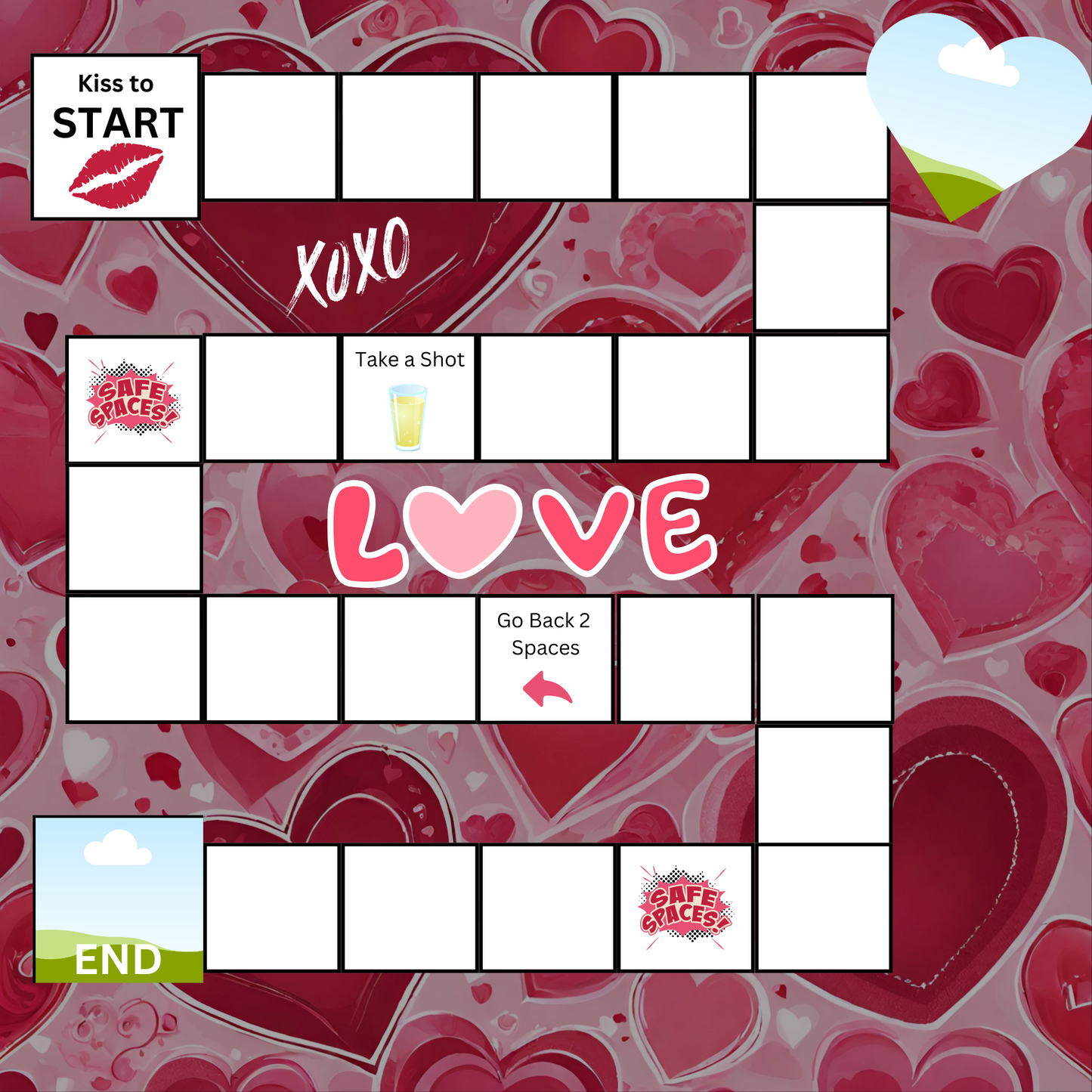 Valentines Game Board Template