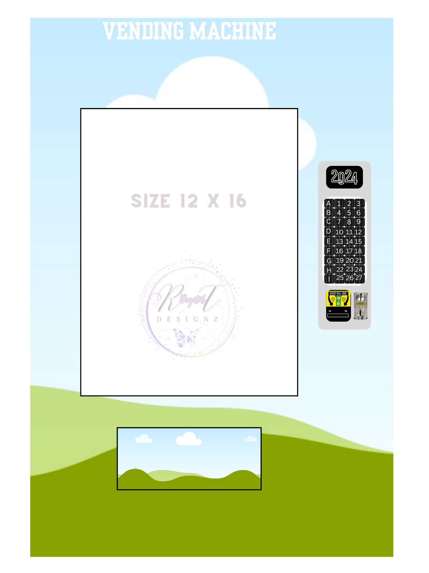 Vending Machine Editable Templates (Size 12 x 16)