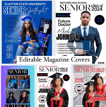 GRAD Magazine Editable Cover Bundle Template