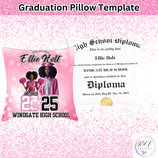 GRAD Pillow Template (PINK)